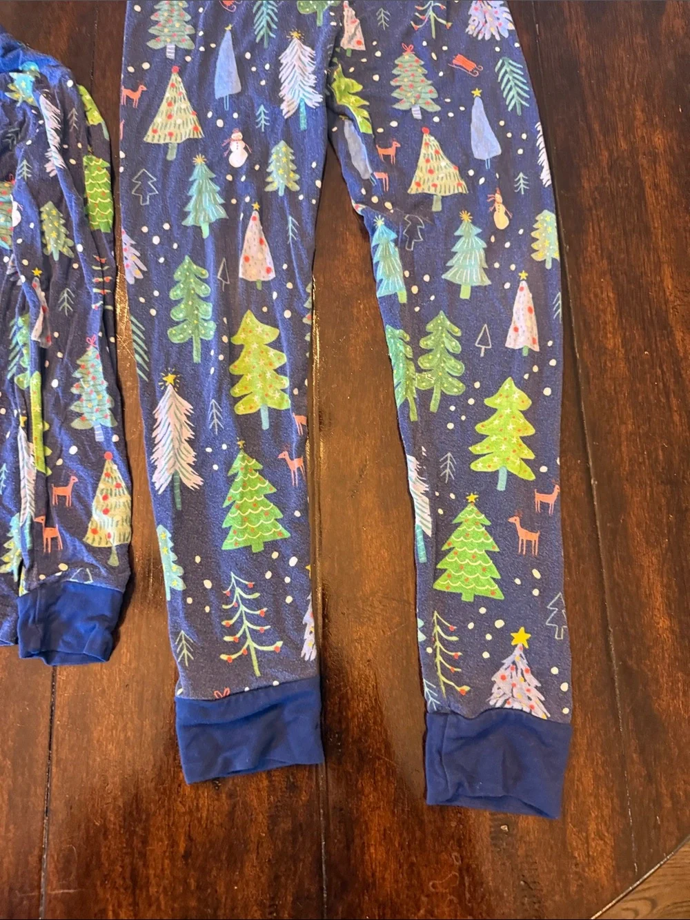 Kids Navy Blue Holiday Tree Pajama Set